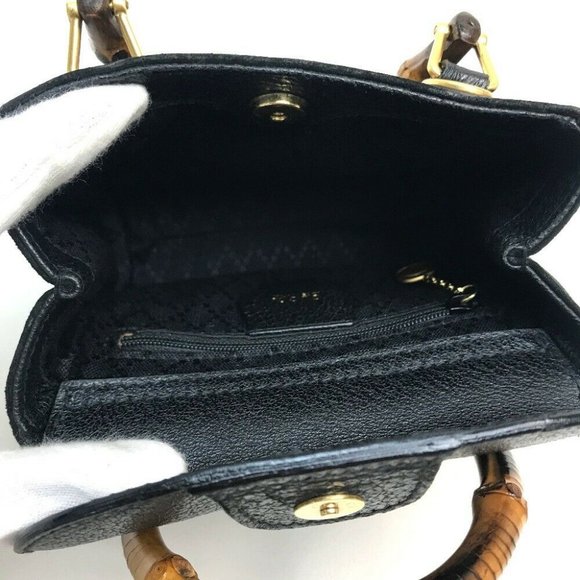 GUCCI 007・1793・0238 Pochette Bamboo 2WAY Hand Bag Shoulder Bag Cross body - Picture 10 of 12